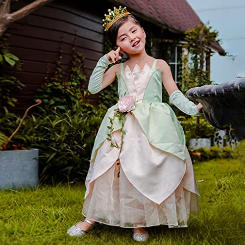 Yosbabe Princess Tiana Costume Accessories Set - Crown & Jewelry for Girls Dress Up