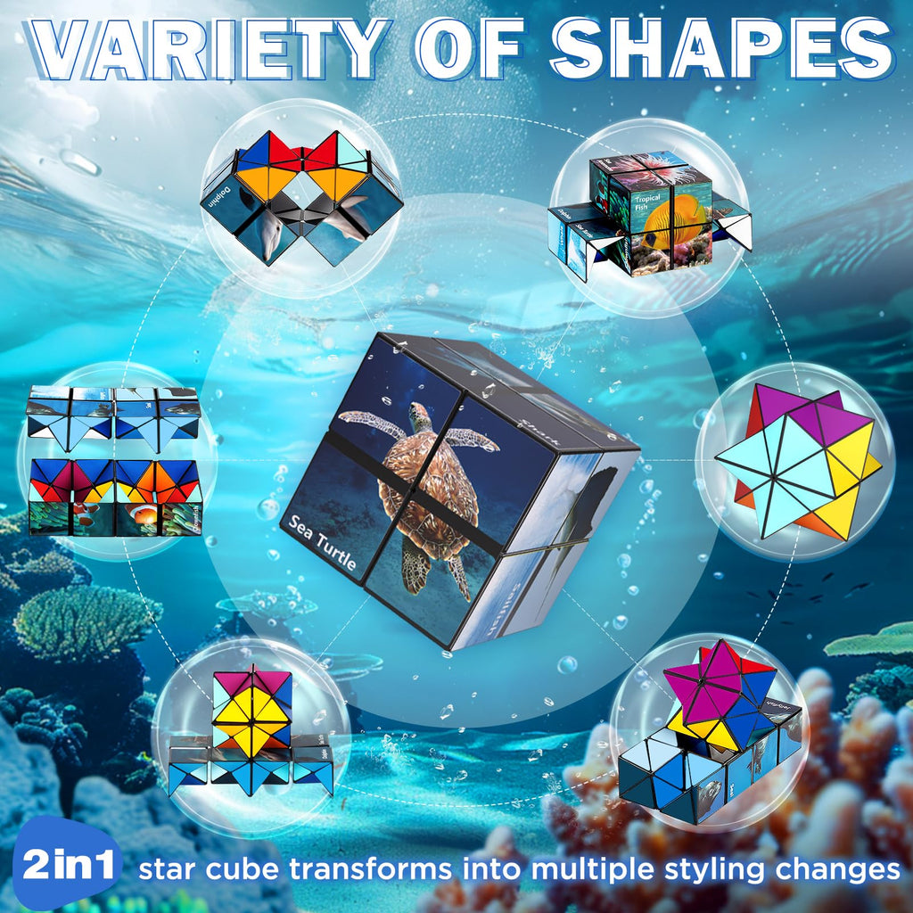 Yoshimoto Star Cube Set 2 in 1 – Magic Fidget Toy for Kids and Adults, Ages 8+