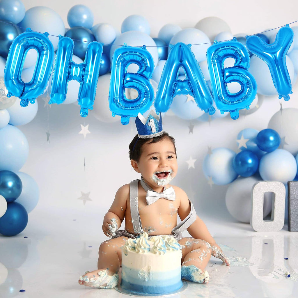 YOTHORN 52-Pack Blue Foil Letter Balloons – 16-Inch Alphabet A-Z for Birthday, Wedding & Party Decor