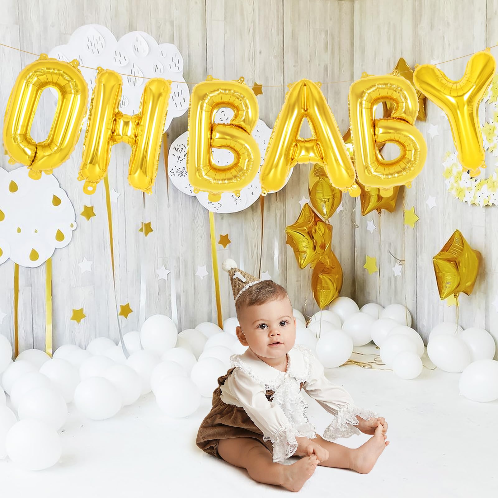 YOTHORN 52 Pcs Gold Letter Balloons – 16 Inch Foil Alphabet A-Z for Party Decorations