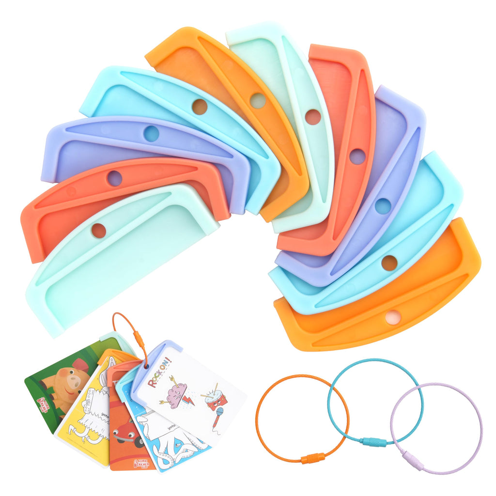 Yoto Card Organizer Set – 10 Reusable Plastic Holders with 3 Steel Rings for Travel and Storage