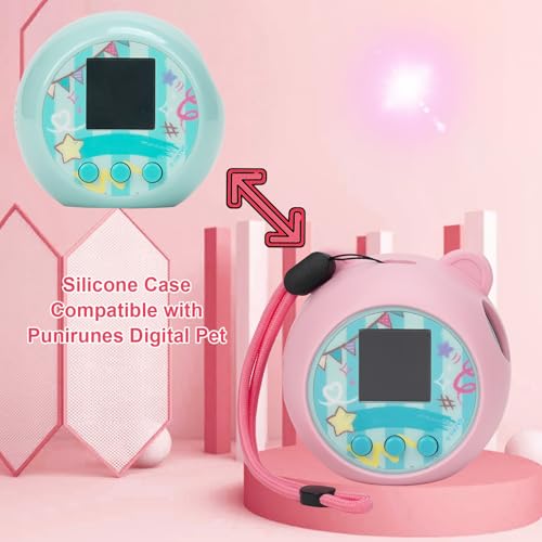 YouKnow Silicone Case for Punirunes Interactive Digital Toy - Protective Soft Skin Cover with Hand Strap (Pink)