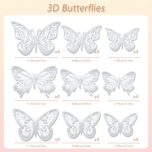 YOUlDIANZI Silver Flower Bouquet Accessories Set – 5 Crowns, 36 Butterfly Decorations, 100 Corsage Pins