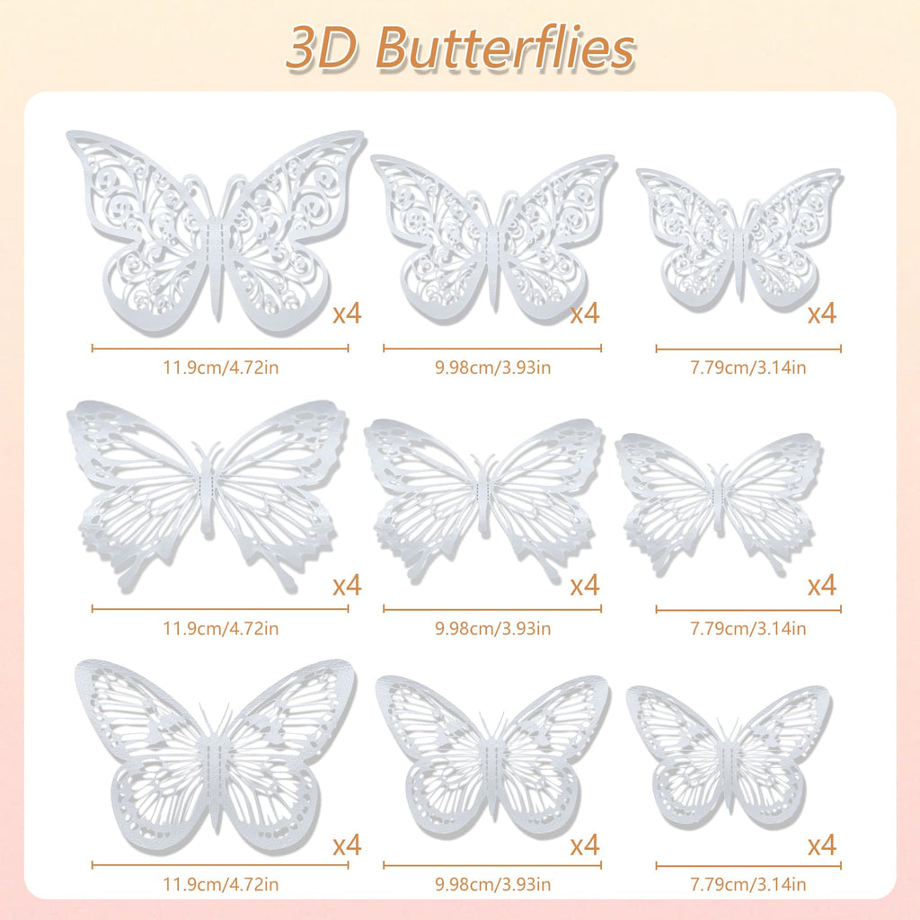 YOUlDIANZI Silver Flower Bouquet Accessories Set – 5 Crowns, 36 Butterfly Decorations, 100 Corsage Pins
