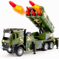 Youlechen Military Truck Toy with 6 Launching Missiles, Lights & Sounds, Rotating Turret