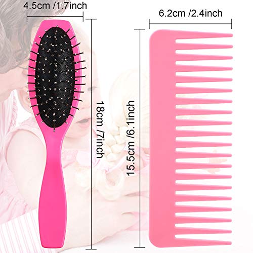 YoungJoy 21-Piece Doll Hair Styling Set – Pink Brushes, Clips & Ties for 18-Inch and 14-Inch Dolls