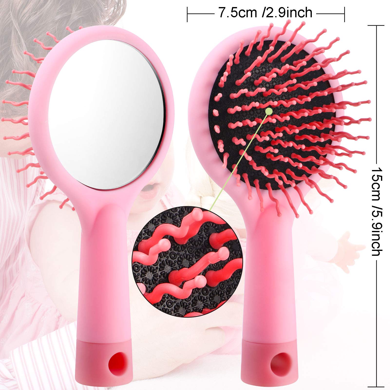 YoungJoy 21-Piece Doll Hair Styling Set – Pink Brushes, Clips & Ties for 18-Inch and 14-Inch Dolls