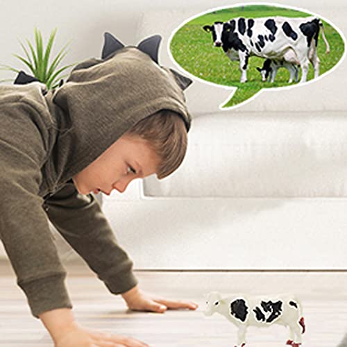 Yowlieu 8-Piece Farm Animal Figurines Set - Realistic Plastic Animals for Toddlers (Pig, Cow, Goat, Sheep, Rooster, Goose, Horse)