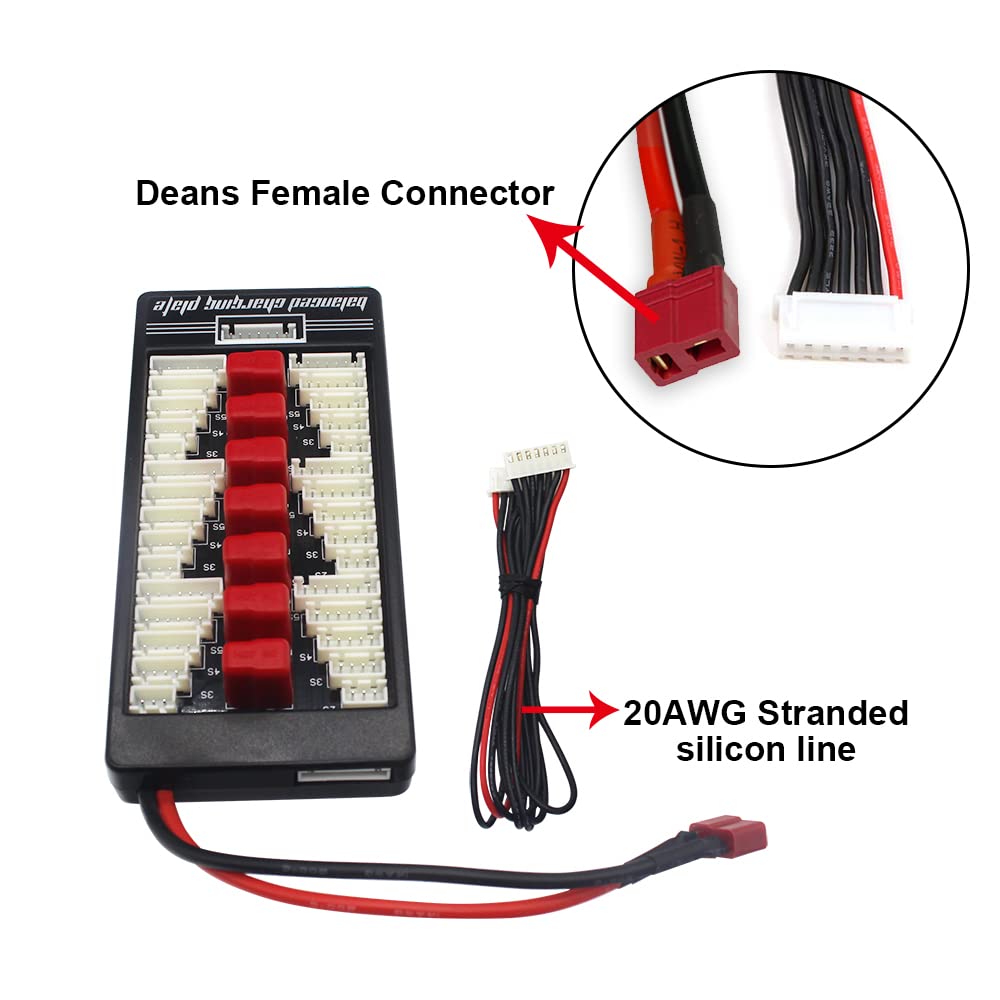 YoWoo Power T Parallel Charging Board for 2S-6S Lipo Batteries – Balance Charging Plate with 80A Copper Foil