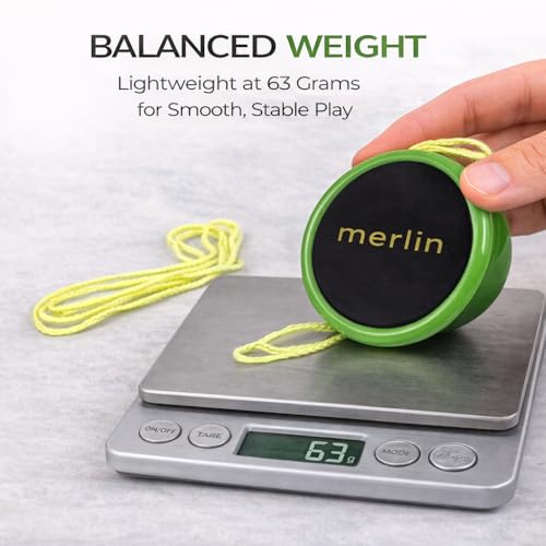 Yoyo King Merlin Green Responsive Yoyo – Narrow C Bearing, Silicone Response, Extra String – Learn Trick Yoyo Skills