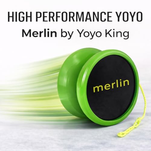 Yoyo King Merlin Green Responsive Yoyo – Narrow C Bearing, Silicone Response, Extra String – Learn Trick Yoyo Skills