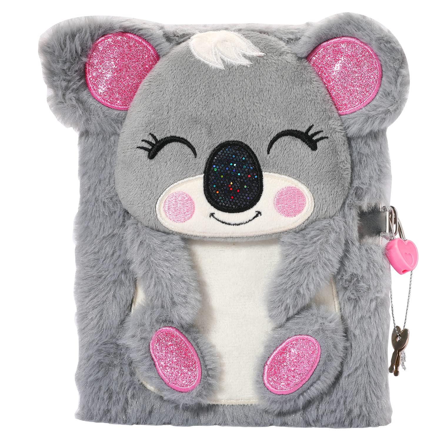 YOYTOO Koala Diary for Girls – Plush Lockable Journal with 160 Pages, Gift for Ages 5-12