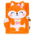 YOYTOO Plush Fox Diary with Lock and Keys – 160 Lined Pages for Girls Ages 5-12