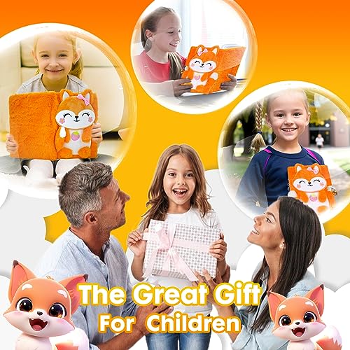 YOYTOO Plush Fox Diary with Lock and Keys – 160 Lined Pages for Girls Ages 5-12
