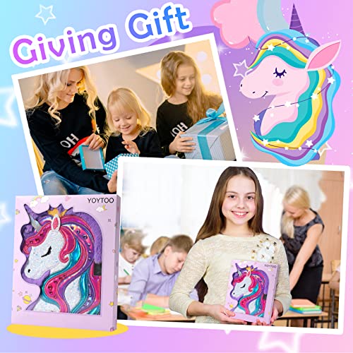 YOYTOO Unicorn Diary with Lock for Girls – Plush Secret Journal, 160 Pages, Ages 5-12