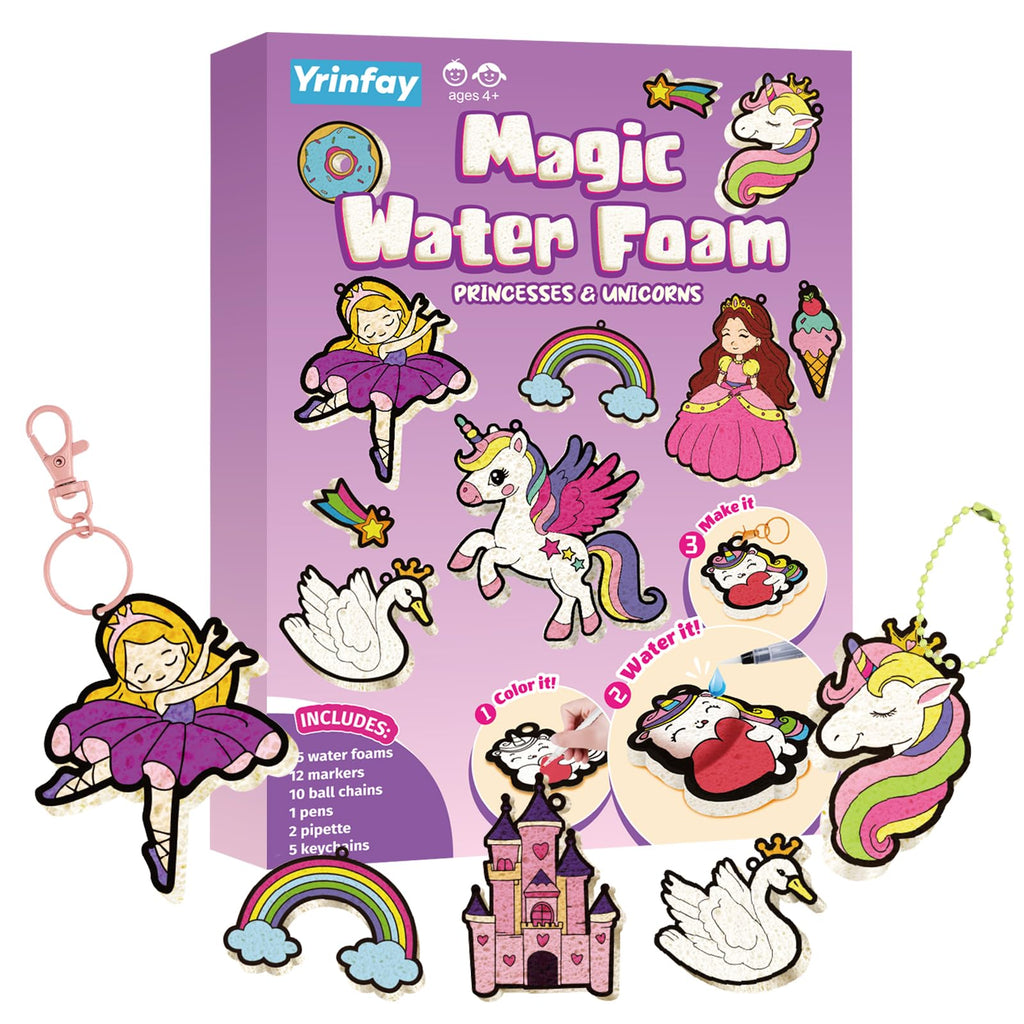 Yrinfay Puffy Paint Kit – Magic 3D Foam Art for Kids, Princess & Unicorn – 15 Pieces