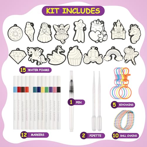 Yrinfay Puffy Paint Kit – Magic 3D Foam Art for Kids, Princess & Unicorn – 15 Pieces