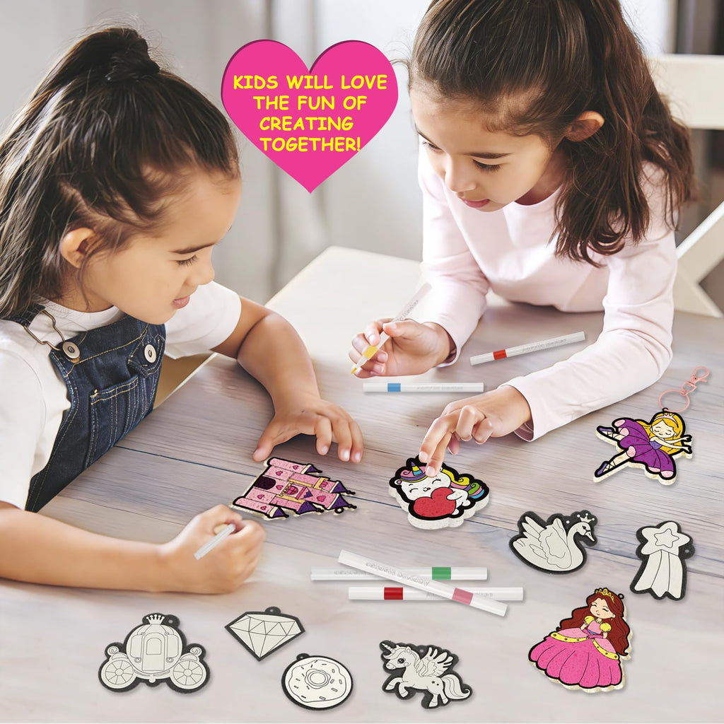 Yrinfay Puffy Paint Kit – Magic 3D Foam Art for Kids, Princess & Unicorn – 15 Pieces