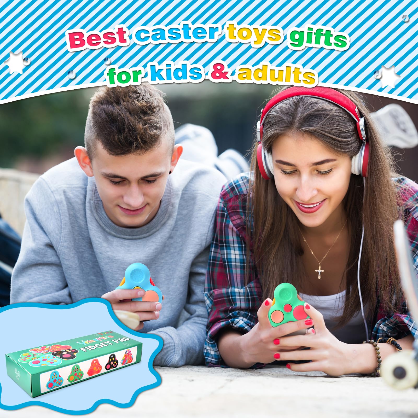 Yrissmiss 3-Pack Fidget Pads for Adults – Quiet Sensory Toys with Clickers, Switches & Silent Spinner for Stress Relief at Work or Home