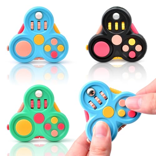 Yrissmiss 3-Pack Fidget Pads for Adults – Quiet Sensory Toys with Clickers, Switches & Silent Spinner for Stress Relief at Work or Home