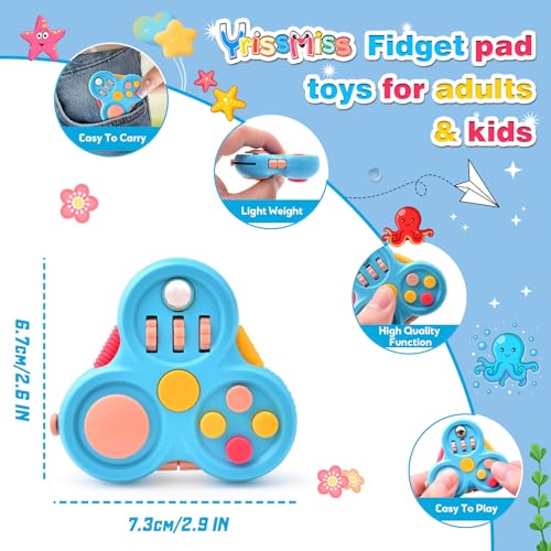 Yrissmiss 3-Pack Fidget Pads for Adults – Quiet Sensory Toys with Clickers, Switches & Silent Spinner for Stress Relief at Work or Home