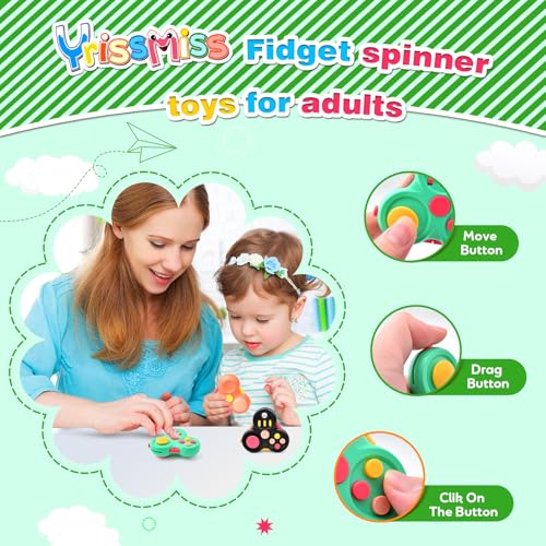 Yrissmiss 3-Pack Quiet Fidget Pads for Adults - Stress Relief Sensory Toys with Clickers, Switches, Sliders & Silent Spinner