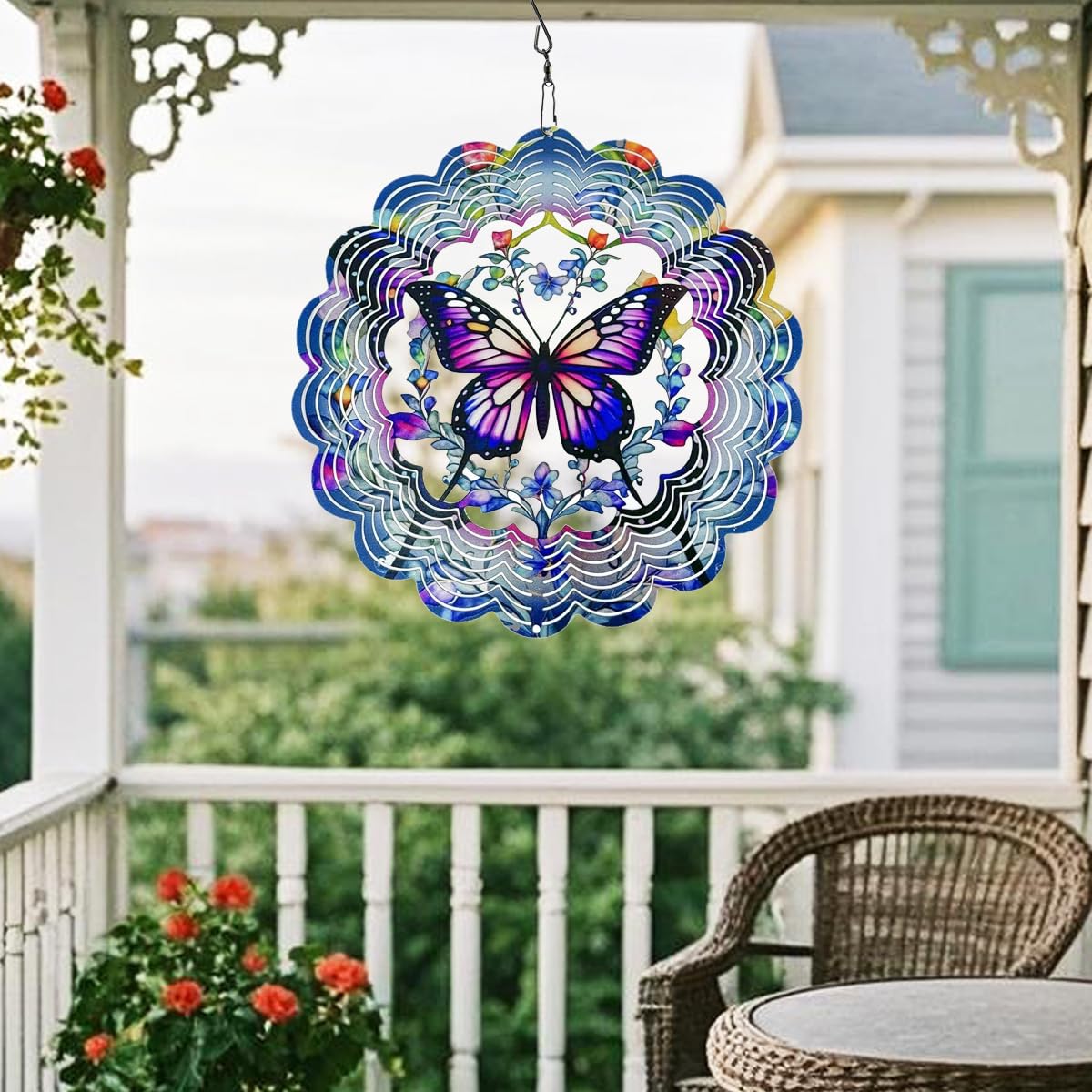 YTAONS 12 Inch Butterfly Wind Spinner – 3D Printed Outdoor Garden Decor with UV-Resistant Plastic