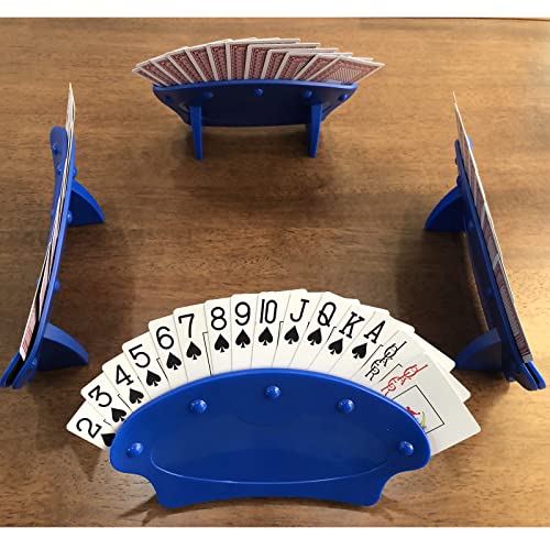 Yuanhe 4-Pack Playing Card Holders – No-Slip EVA Grip, Holds 15 Cards, Fits Bridge/Poker/Jumbo Sizes