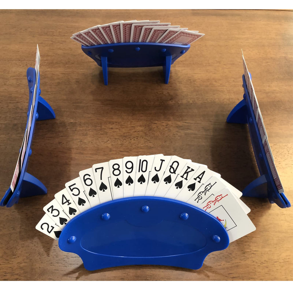 Yuanhe 4-Pack Playing Card Holders – No-Slip EVA Grip, Holds 15 Cards, Fits Bridge/Poker/Jumbo Sizes