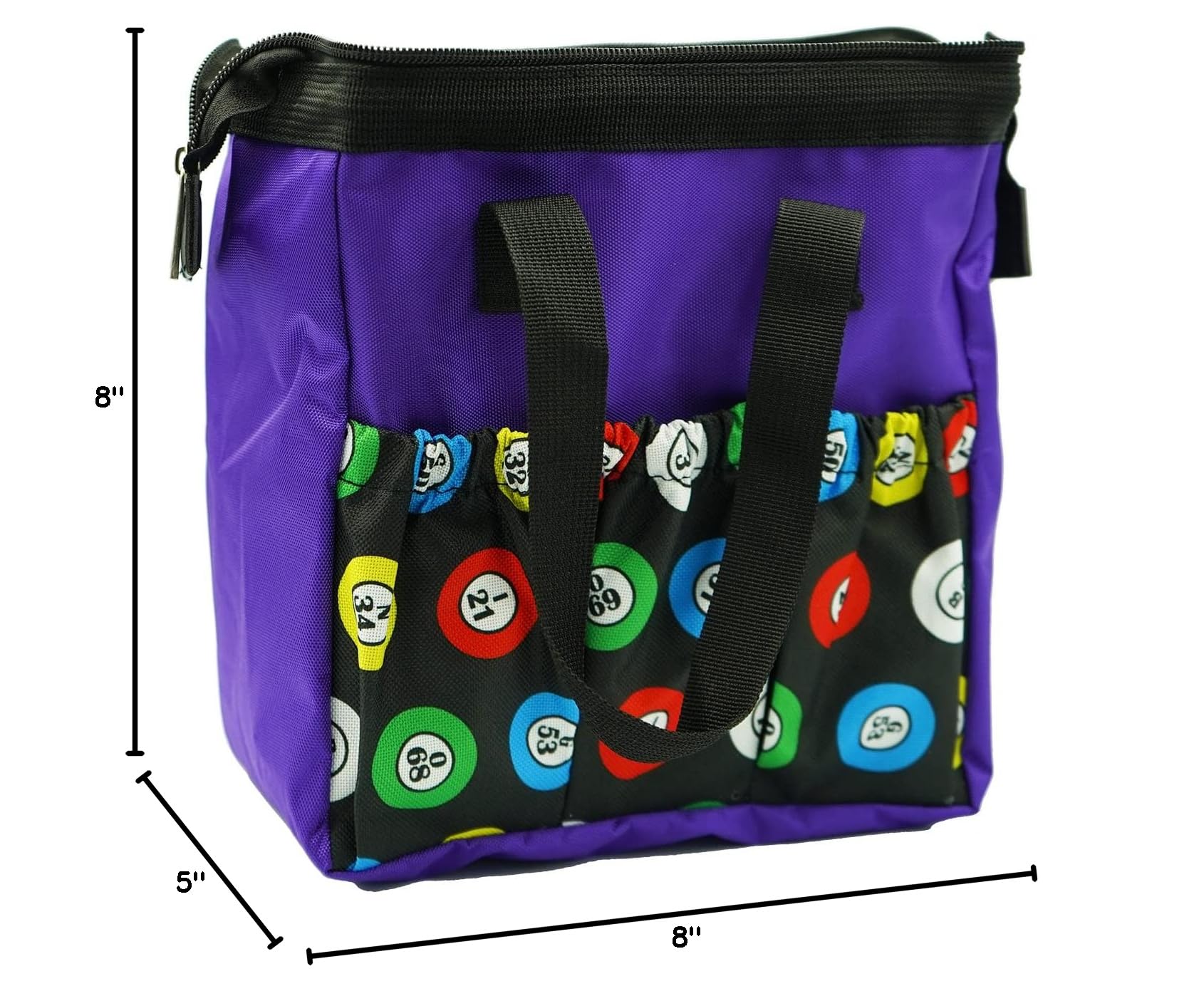 Yuanhe Bingo Dauber Bag – Purple Waterproof Oxford Tote with 6 Pockets