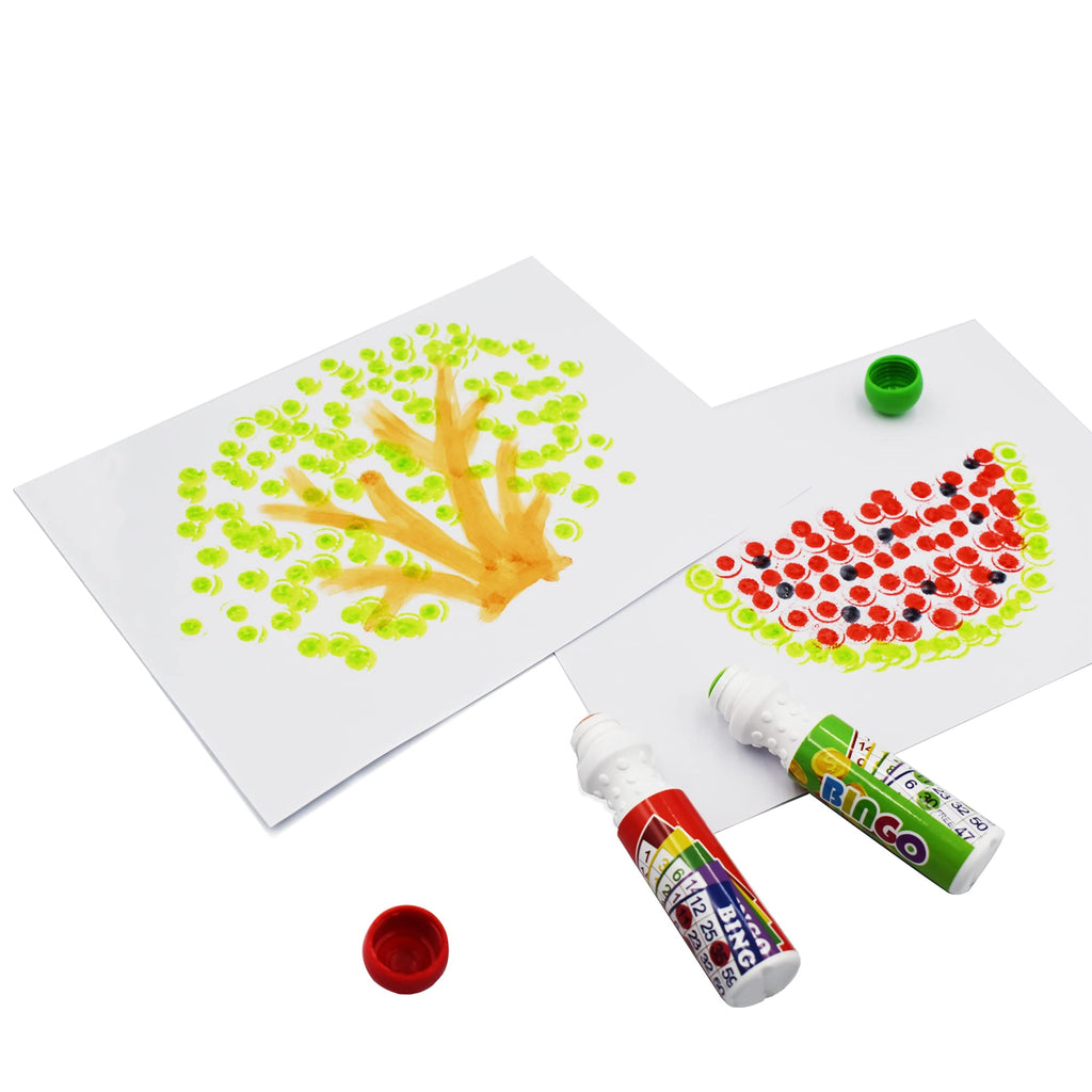 Yuanhe Bingo Daubers Dot Markers - 8 Pack Mixed Colors, Quick-Drying Non-Toxic Ink for Kids