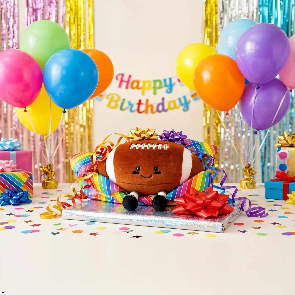 YUDONG 12-Inch Plush Football Pillow – Soft Cute Stuffed Animal Toy for Kids and Adults