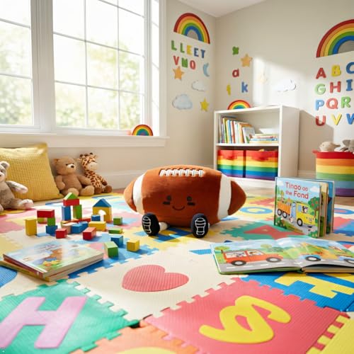 YUDONG 12-Inch Plush Football Pillow – Soft Cute Stuffed Animal Toy for Kids and Adults
