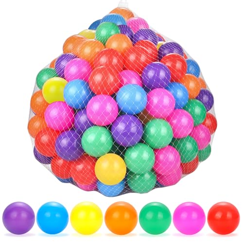 YUFUL Ball Pit Balls - 2.2 Inch Rainbow Multicolor BPA-Free Crush-Resistant Non-Toxic for Toddlers Kids