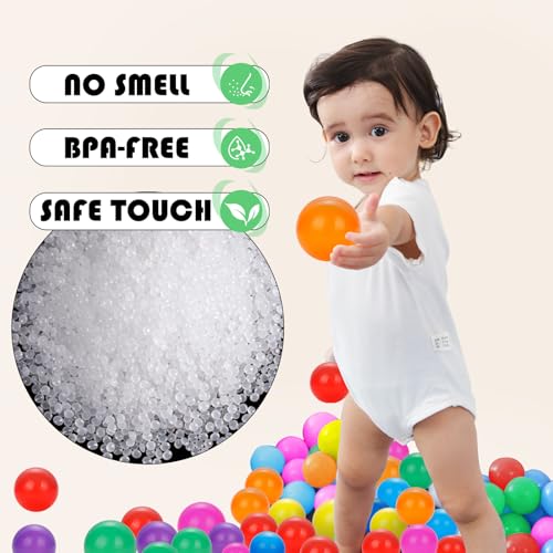 YUFUL Ball Pit Balls - 2.2 Inch Rainbow Multicolor BPA-Free Crush-Resistant Non-Toxic for Toddlers Kids