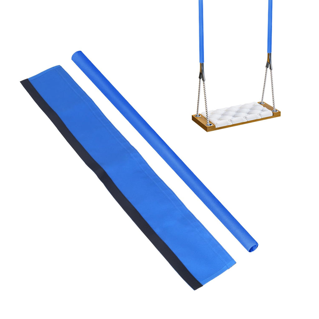YUJIASH 2-Pack Swing Chain Covers (Blue) - 32.5x5in Velcro Chain Sleeves for Outdoor Play Sets - Protect Kids' Hands from Rust and Pinching