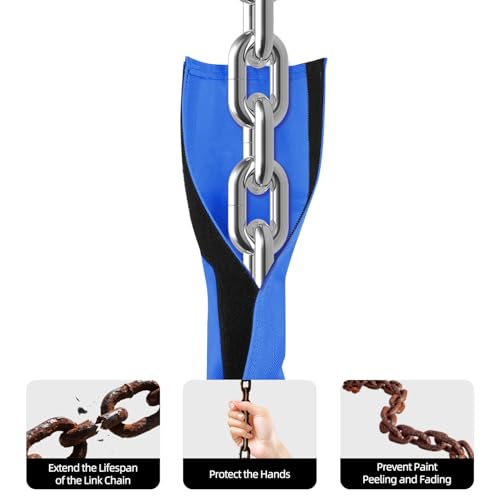 YUJIASH 2-Pack Swing Chain Covers (Blue) - 32.5x5in Velcro Chain Sleeves for Outdoor Play Sets - Protect Kids' Hands from Rust and Pinching