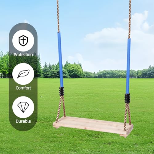 YUJIASH 2-Pack Swing Chain Covers (Blue) - 32.5x5in Velcro Chain Sleeves for Outdoor Play Sets - Protect Kids' Hands from Rust and Pinching