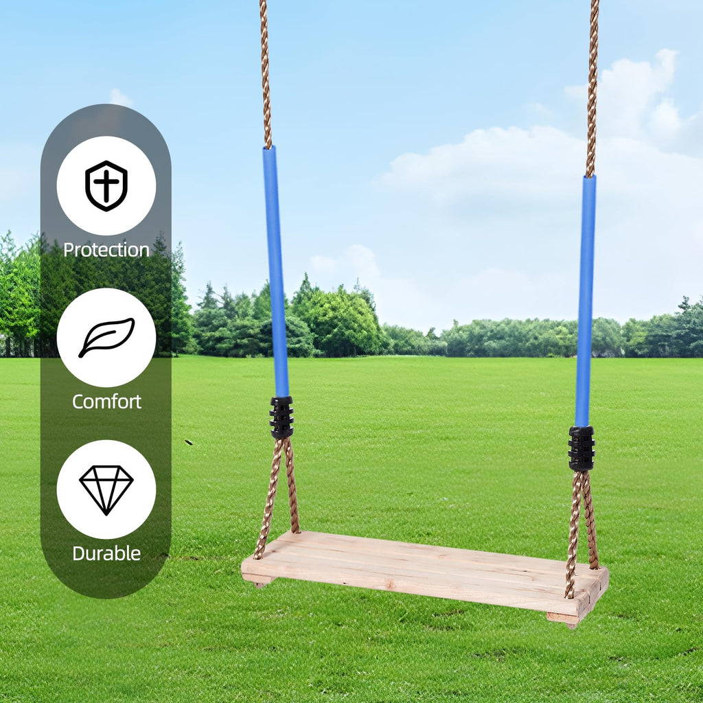 YUJIASH 2-Pack Swing Chain Covers (Blue) - 32.5x5in Velcro Chain Sleeves for Outdoor Play Sets - Protect Kids' Hands from Rust and Pinching