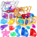 YUJUN 30-Piece Colorful Diving Gem Pool Toys with Treasure Chests