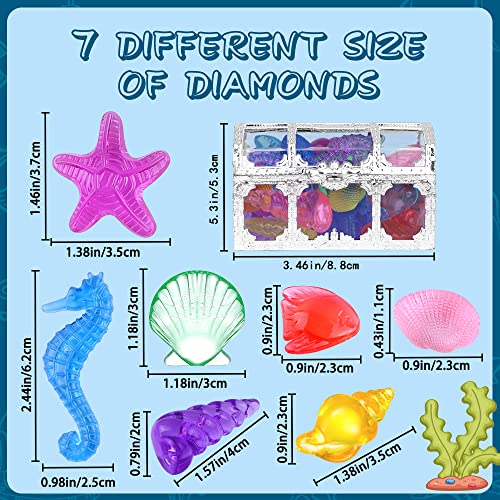 YUJUN 30-Piece Colorful Diving Gem Pool Toys with Treasure Chests