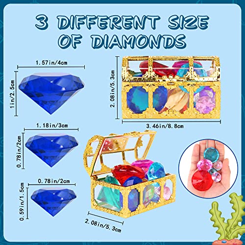 YUJUN 30-Piece Colorful Diving Gem Pool Toys with Treasure Chests