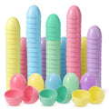 Yumzo 24-Pack Fillable Plastic Eggs for Easter Egg Hunts - Pastel Colors, Snap Closure, 2.3 x 1.5 Inches