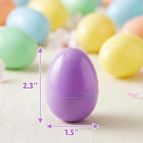 Yumzo 24-Pack Fillable Plastic Eggs for Easter Egg Hunts - Pastel Colors, Snap Closure, 2.3 x 1.5 Inches