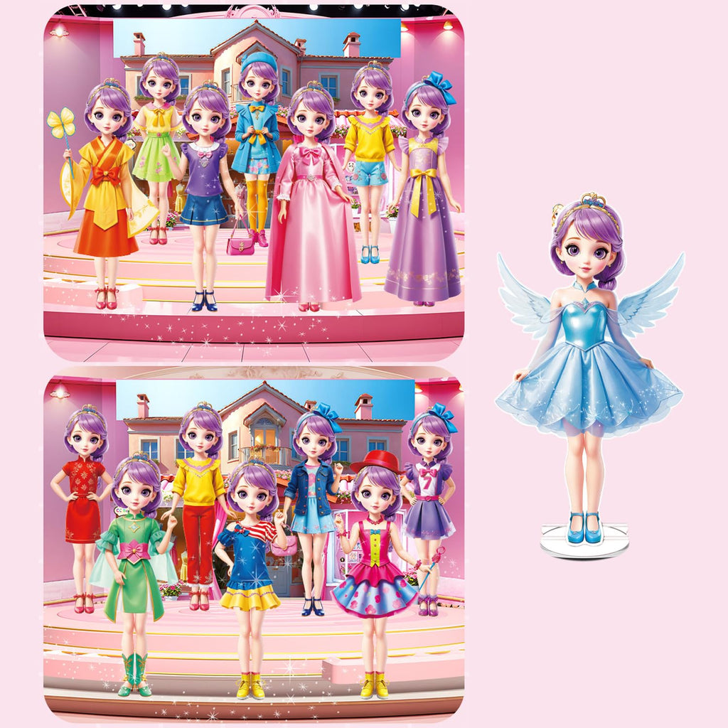 Yuzee Magnetic Dress Up Paper Doll with 33 Pieces and 3D Scenes for Girls Ages 4-7