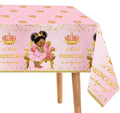 Yuzioey 3-Pack Royal Pink Princess Tablecloths – 108" x 54" Rectangle Waterproof PEVA Baby Shower Decorations
