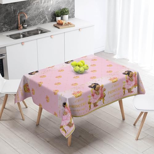 Yuzioey 3-Pack Royal Pink Princess Tablecloths – 108" x 54" Rectangle Waterproof PEVA Baby Shower Decorations
