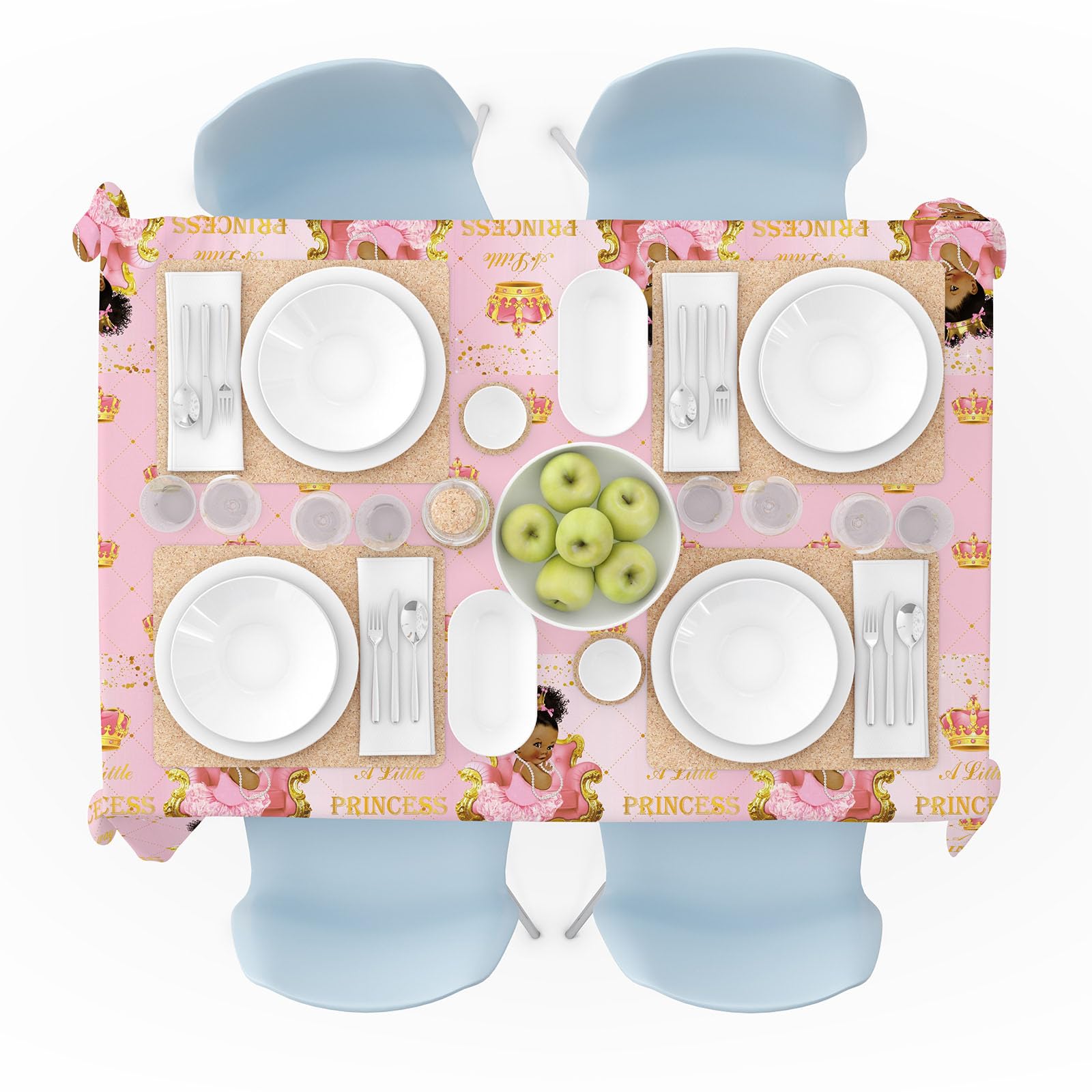 Yuzioey 3-Pack Royal Pink Princess Tablecloths – 108" x 54" Rectangle Waterproof PEVA Baby Shower Decorations