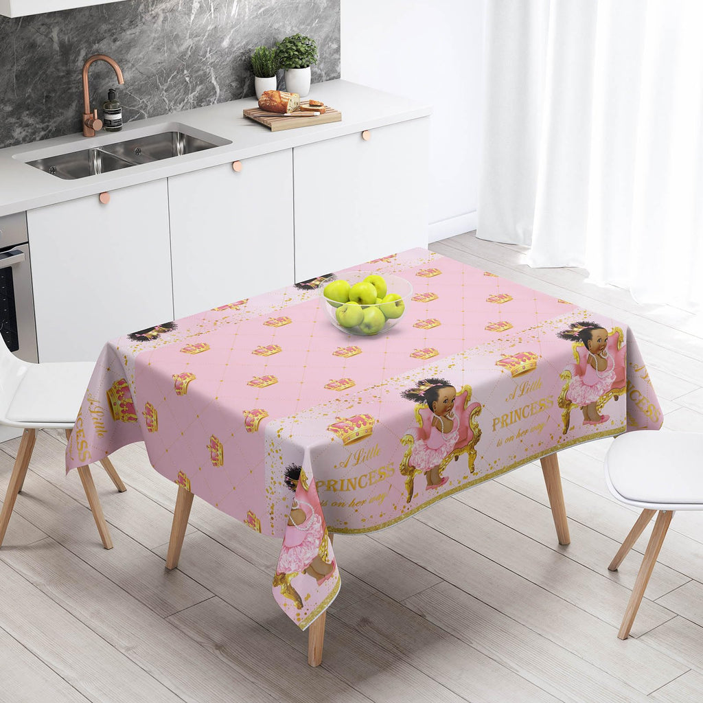 Yuzioey 3-Pack Royal Pink Princess Tablecloths – 108" x 54" Rectangle Waterproof PEVA Baby Shower Decorations