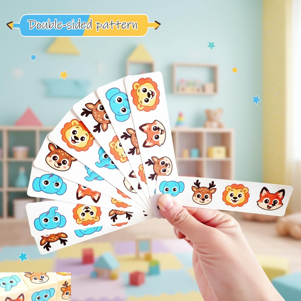 YXWELLIFE Montessori Wooden Animal Rotating Puzzle – Spin & Match Toy for Toddlers 1-3